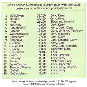 Munster surnames
