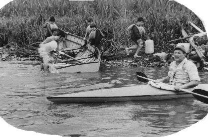 Skipper Vekins seen here supervising the troop on the annual camp of 1971 from Trim to dolymount via Mornington. The LEO in the background has been holed