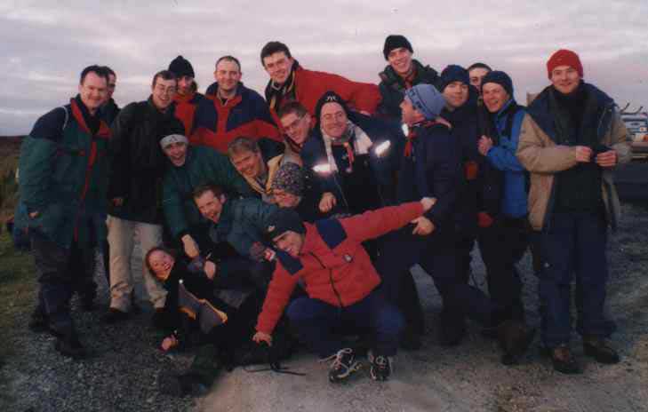 The motley crew of the old boys hike 1999.