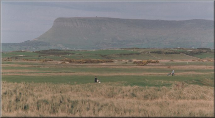 Rosses Point golf course,
showing Ben Bulben