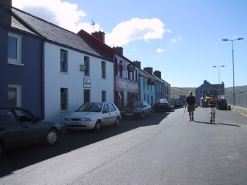 Off on a walk - Allihies village makes a great starting point for local hill walking. 