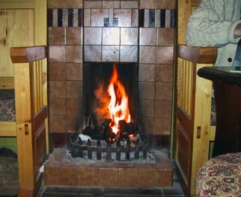 A welcoming fire in one of the local pubs.