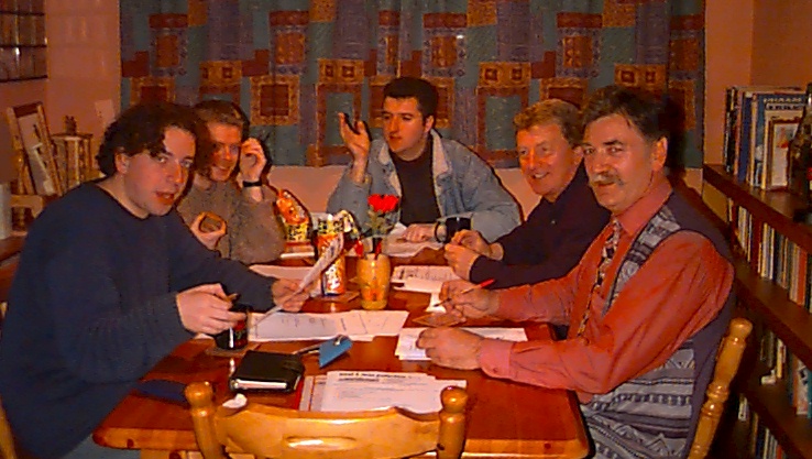 At a production meeting: Eoin Sweeney. Micheal Rourke, Colin Patterson, Johnny Flood, Martin Whelan