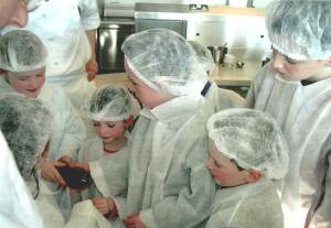 Meantinadea children meet an aubergine