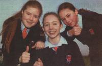 Thumbs up from Roisin O'Callaghan, Jennifer Slowey and Aine Slowey