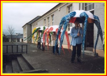 Preparing for the Oyster Parade