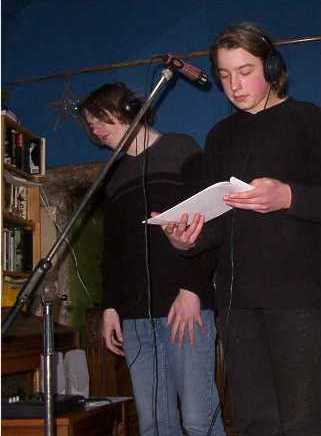 Andrew and Patrick recording 'Night Flight'