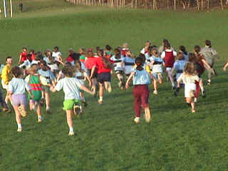 The Girls race for victory.