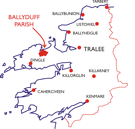 Location of Ballyduff in County Kerry
