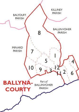 Townlands of Ballynacourty in County Kerry