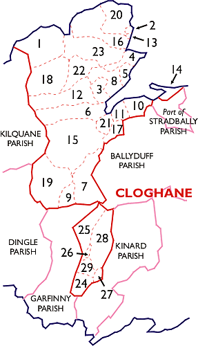 Townlands of Cloghane in County Kerry