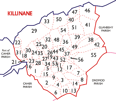 Townlands of Killinane in County Kerry