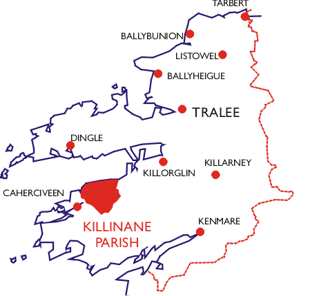 Location of Killinane in County Kerry