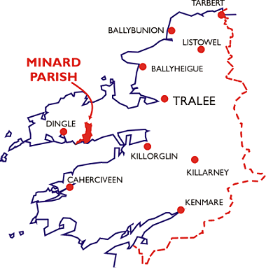 Location of Minard in County Kerry