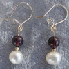 Pearl and Garnet and Gold earrings
