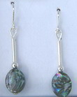 Silver oval paua shell earrings 