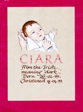 christening portrait of Baby Ciara