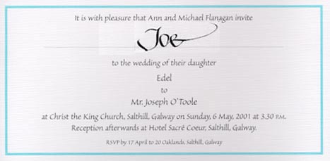 Edel's invitation fill-in