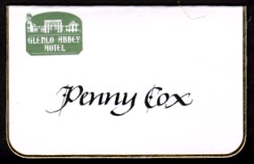 Placename card with calligraphy