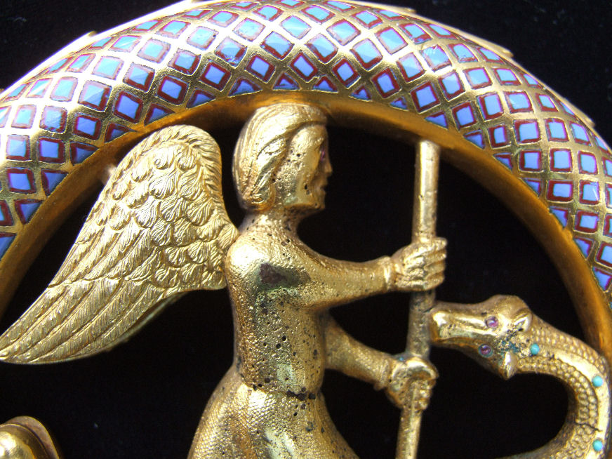 detail of Saint Michael in crook