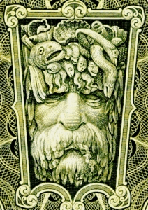 Erne River God by Edward Smyth, ex £100 banknote