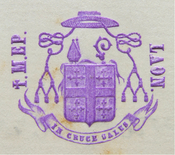 1858 coat of arms (scan of letterhead filed in diocesan archives)