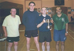 Galway's Terry Dolan and Robbie Gavin with Connacht Champions Kieran Burke and Karim Sabir Athlone.