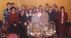 Kinneigh Club with their 40+ Trophies