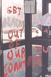 Graffiti inside a Dublin Phonebox