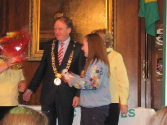 Aisling Receiving her award