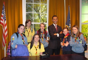 Barack and some of Raheny Guides in Madame Ts :)