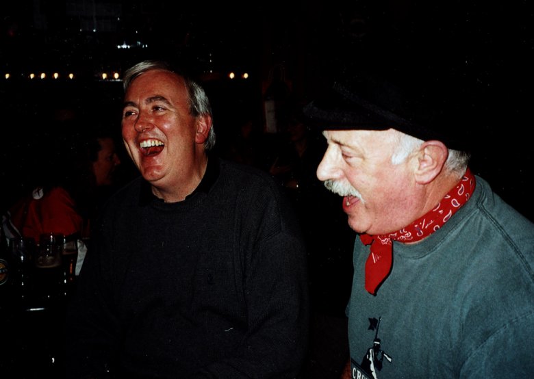 Robbie O'Connell and Pat at Robbie's Surprise Birthday, Jan 2001